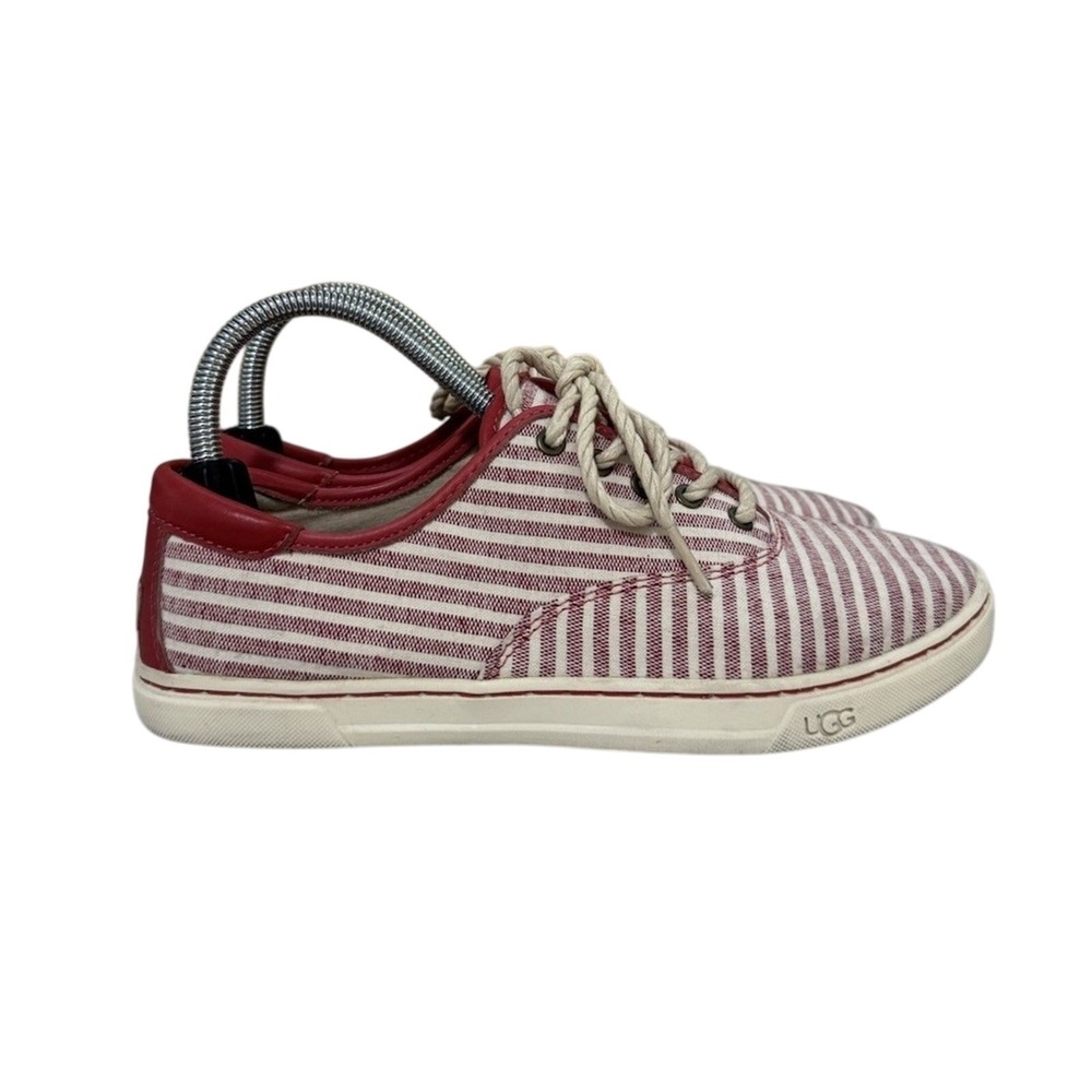 UGG Striped Canvas Sneakers Red White Women's Size 8 Casual Shoes